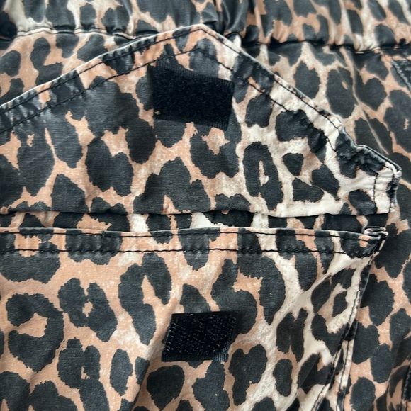 GANNI Leopard Washed Cotton Canvas Drawstring Trousers in Almond Milk 42 - Picture 10 of 13